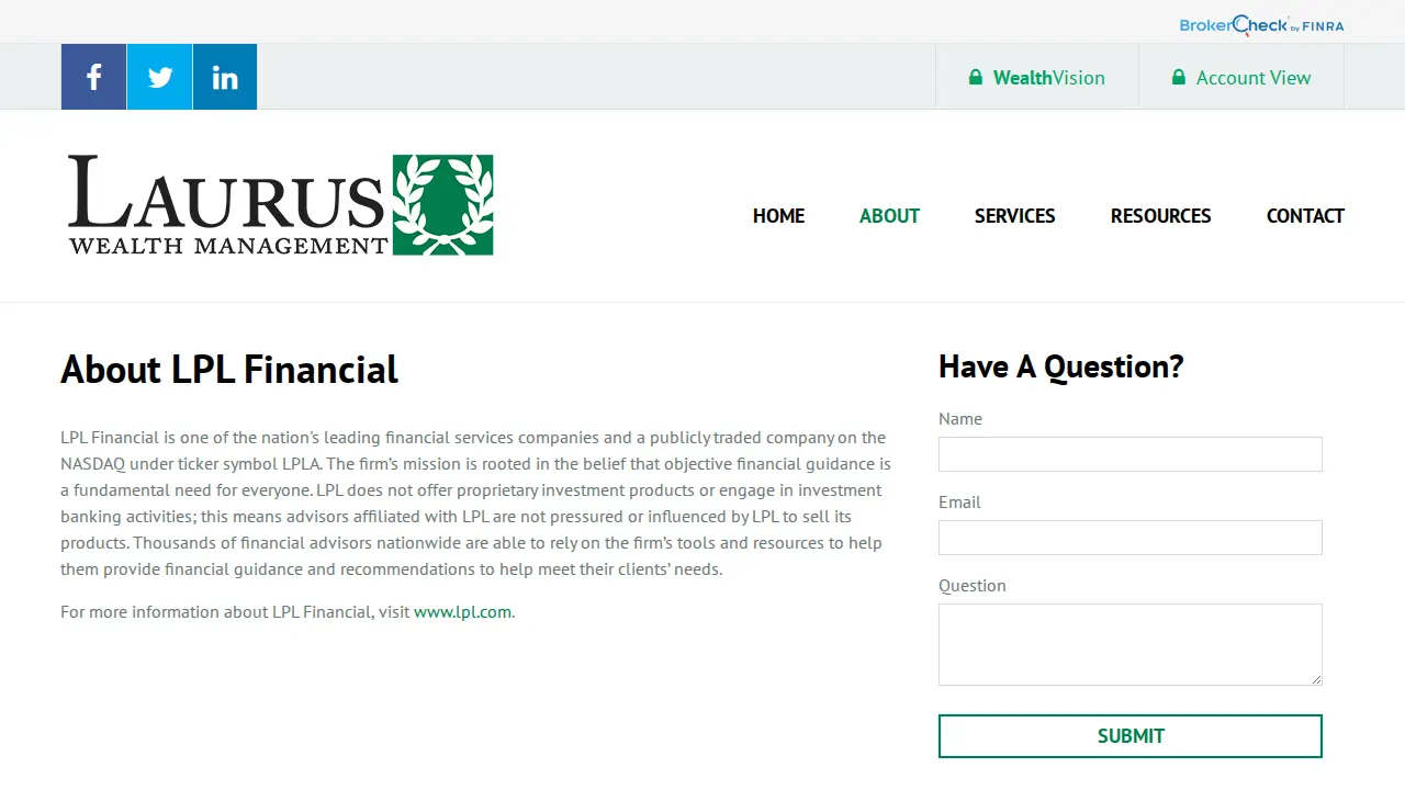 Laurus Wealth Management page