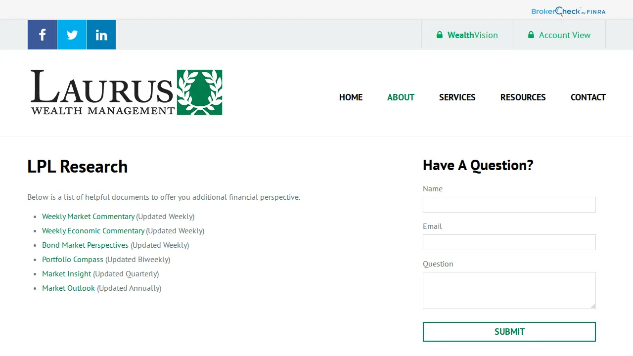 Laurus Wealth Management page
