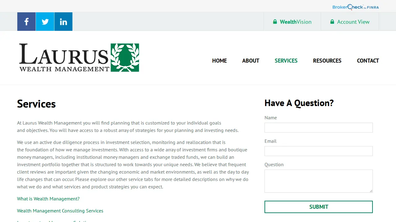 Laurus Wealth Management page