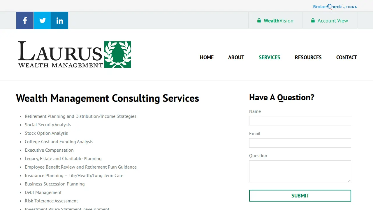 Laurus Wealth Management page