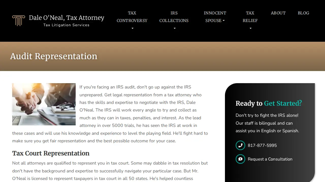 O'Neal Tax Law page