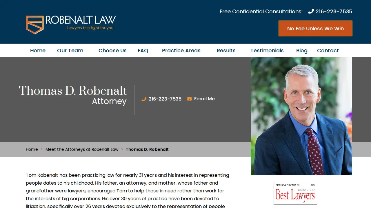The Robenalt Law Firm, Inc. page
