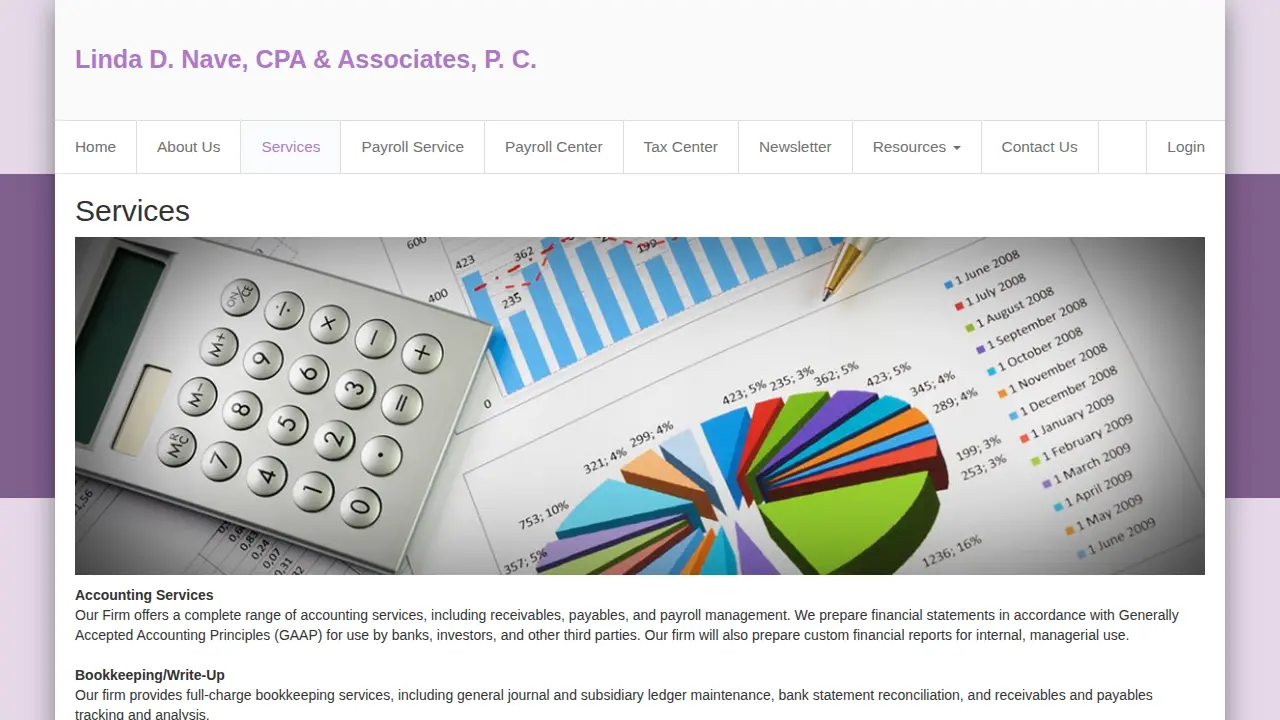 Linda D Nave CPA & Assoc PC page