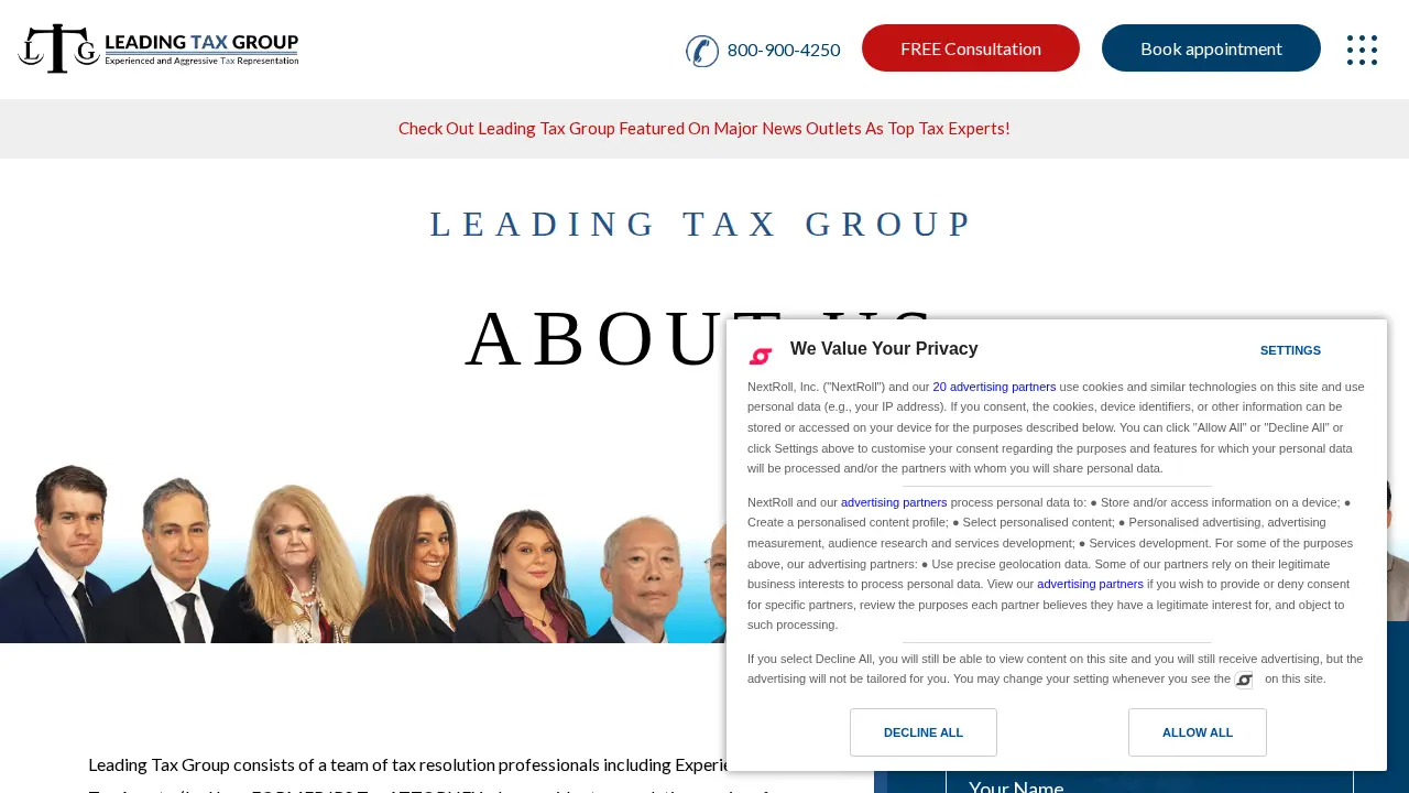 Leading Tax Group page