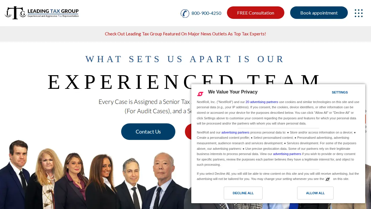 Leading Tax Group page