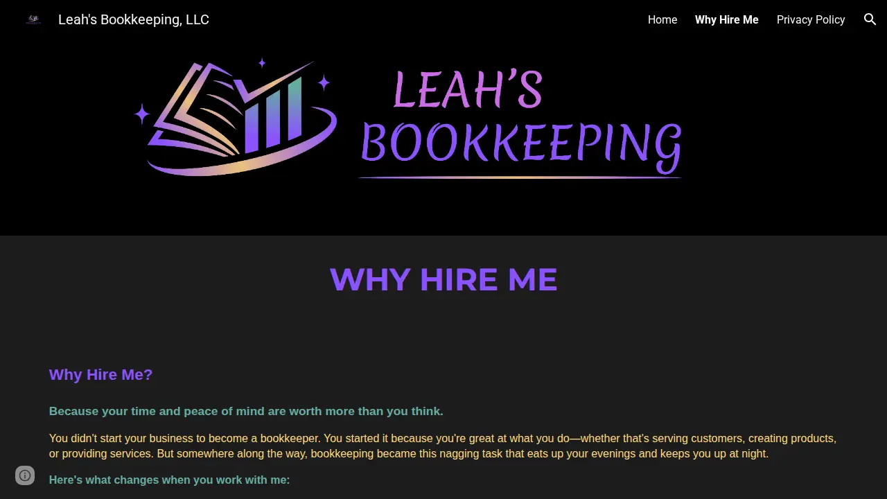 Leah's Bookkeeping Service, LLC page