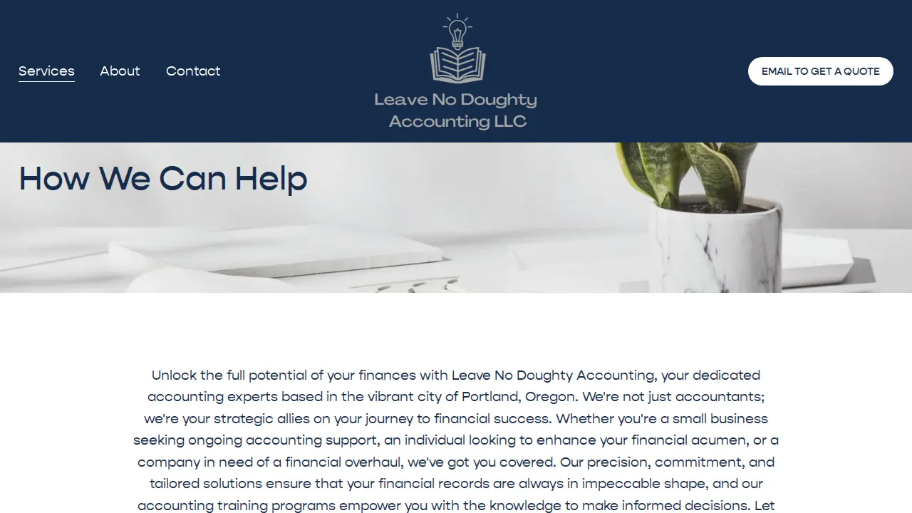 Leave No Doughty Accounting page