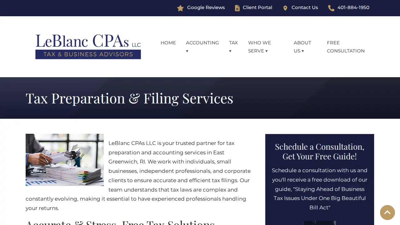 LeBlanc CPA's page