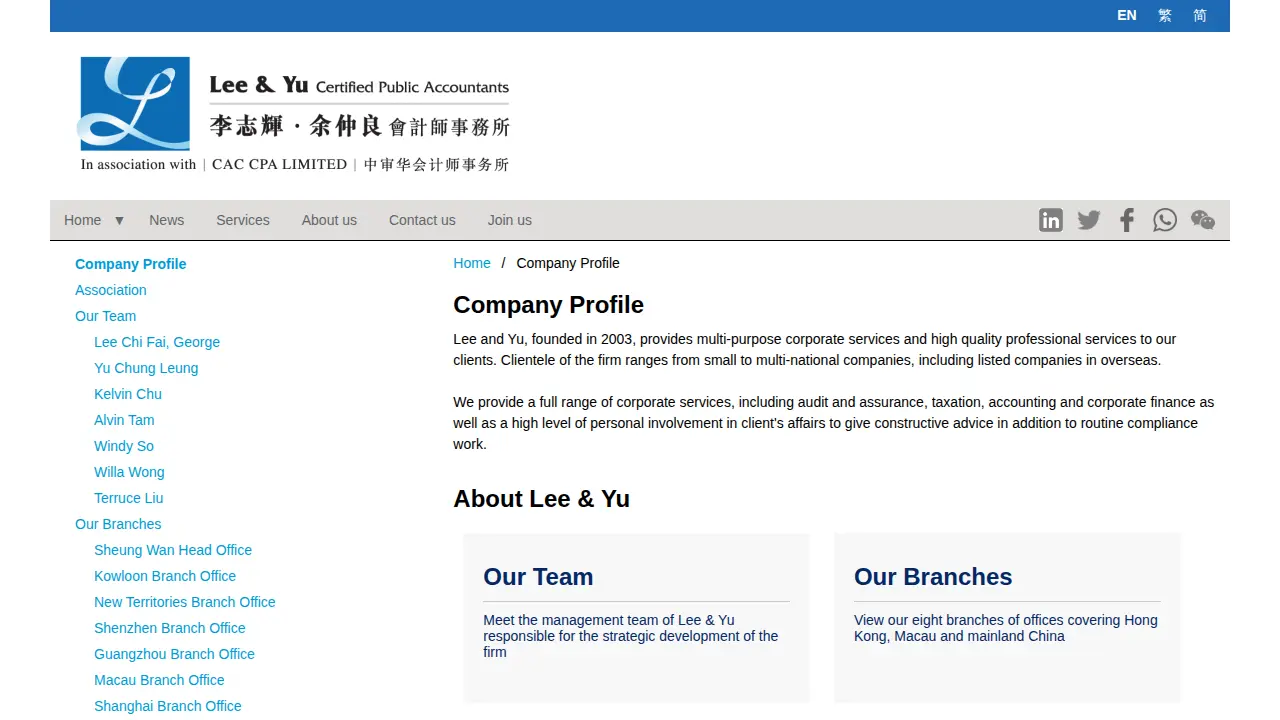 Lee & Yu page