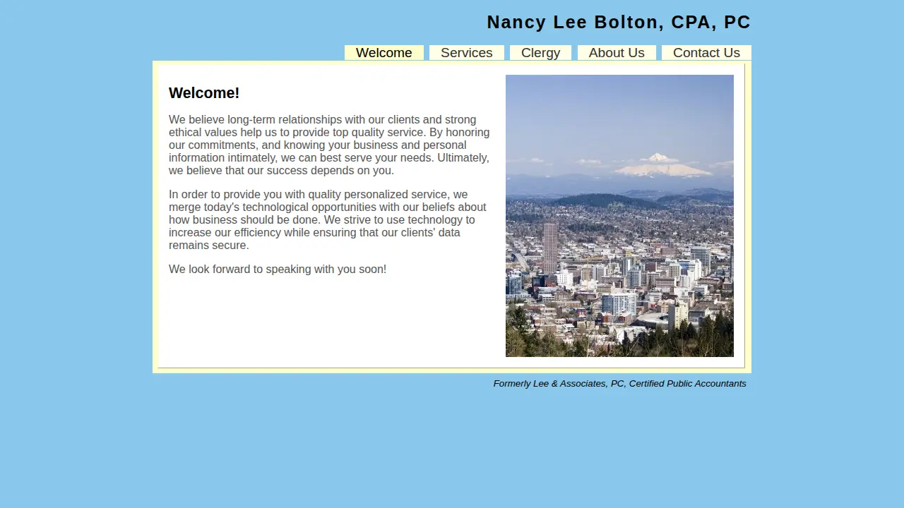 Nancy Lee Bolton, CPA, PC page