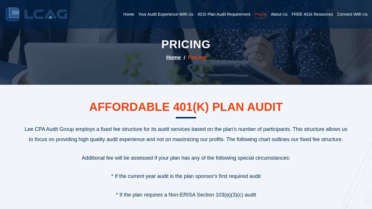 Lee CPA Audit Group page