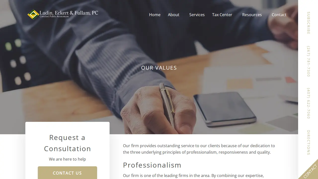 Ludin Eckert & Fullam PC page