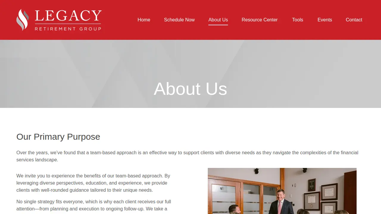 Legacy Retirement Group page