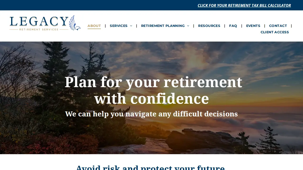 Legacy Retirement Services page