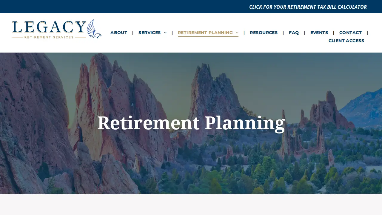 Legacy Retirement Services page