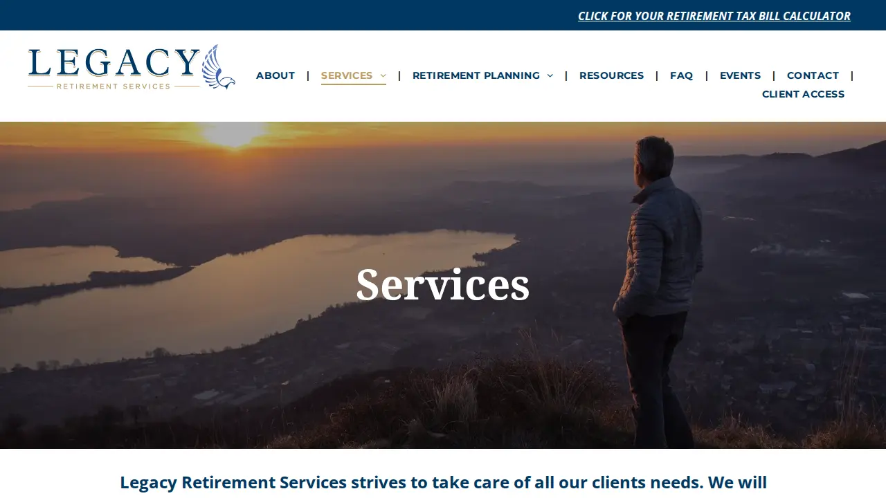 Legacy Retirement Services page
