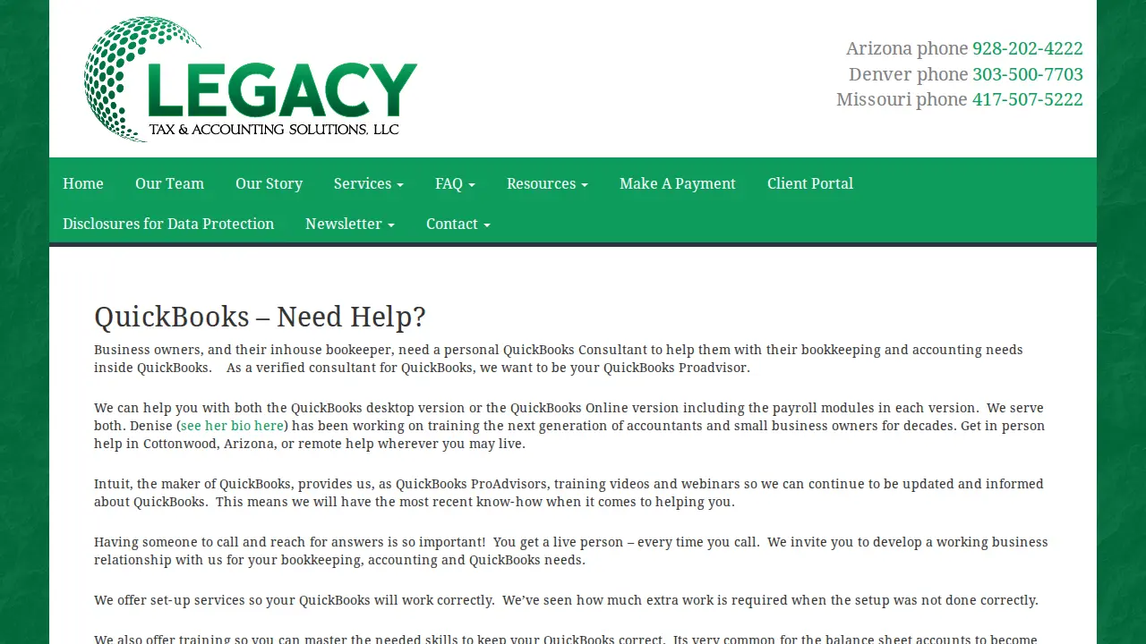 Legacy Tax & Accounting Solutions LLC page