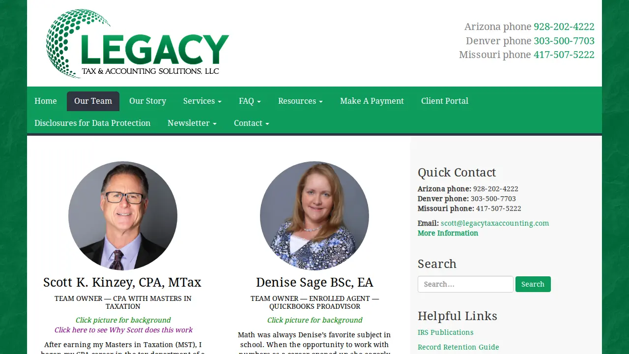 Legacy Tax & Accounting Solutions LLC page