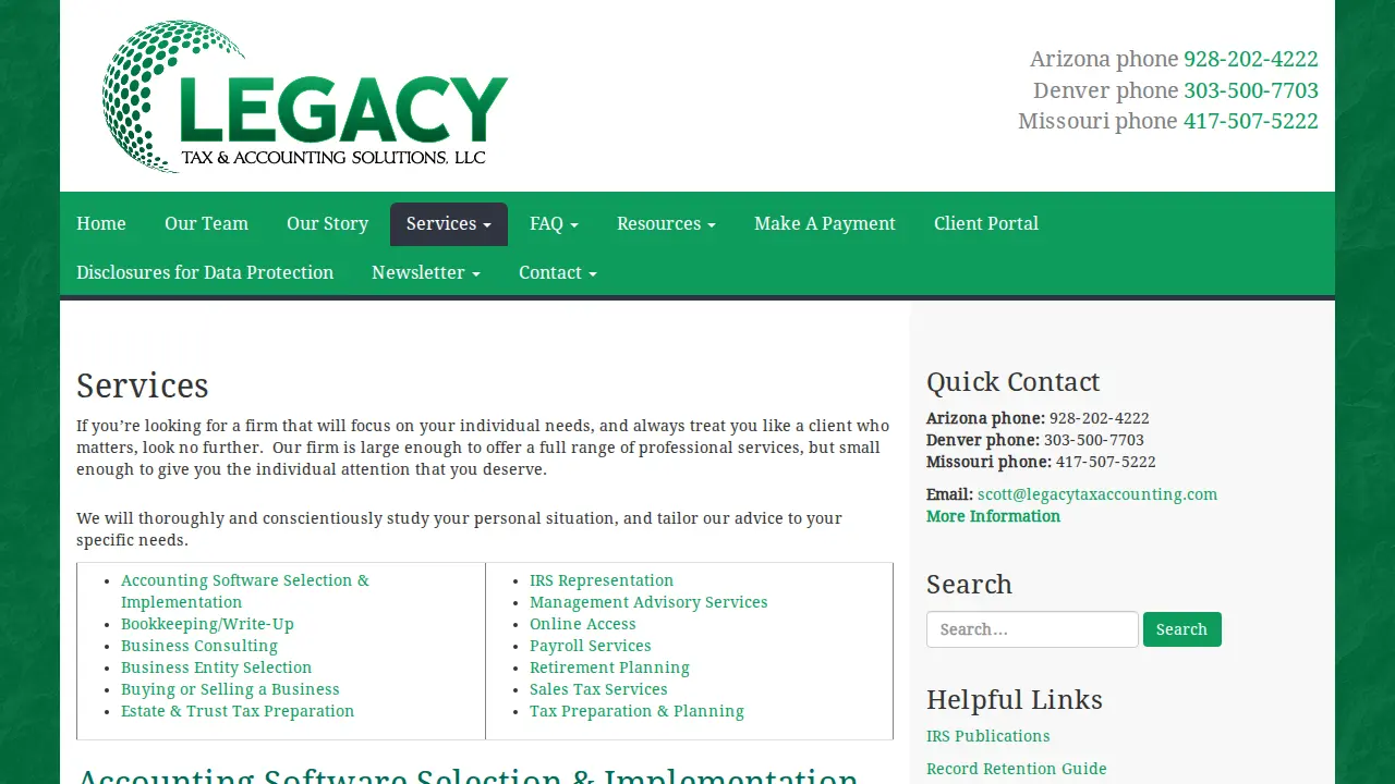 Legacy Tax & Accounting Solutions LLC page