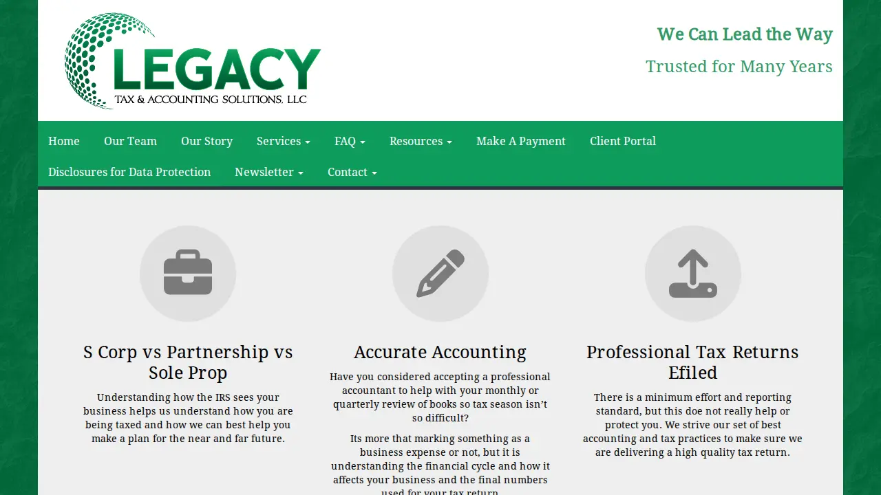 Legacy Tax & Accounting Solutions LLC page