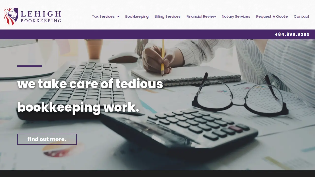Lehigh Bookkeeping & Tax Services website