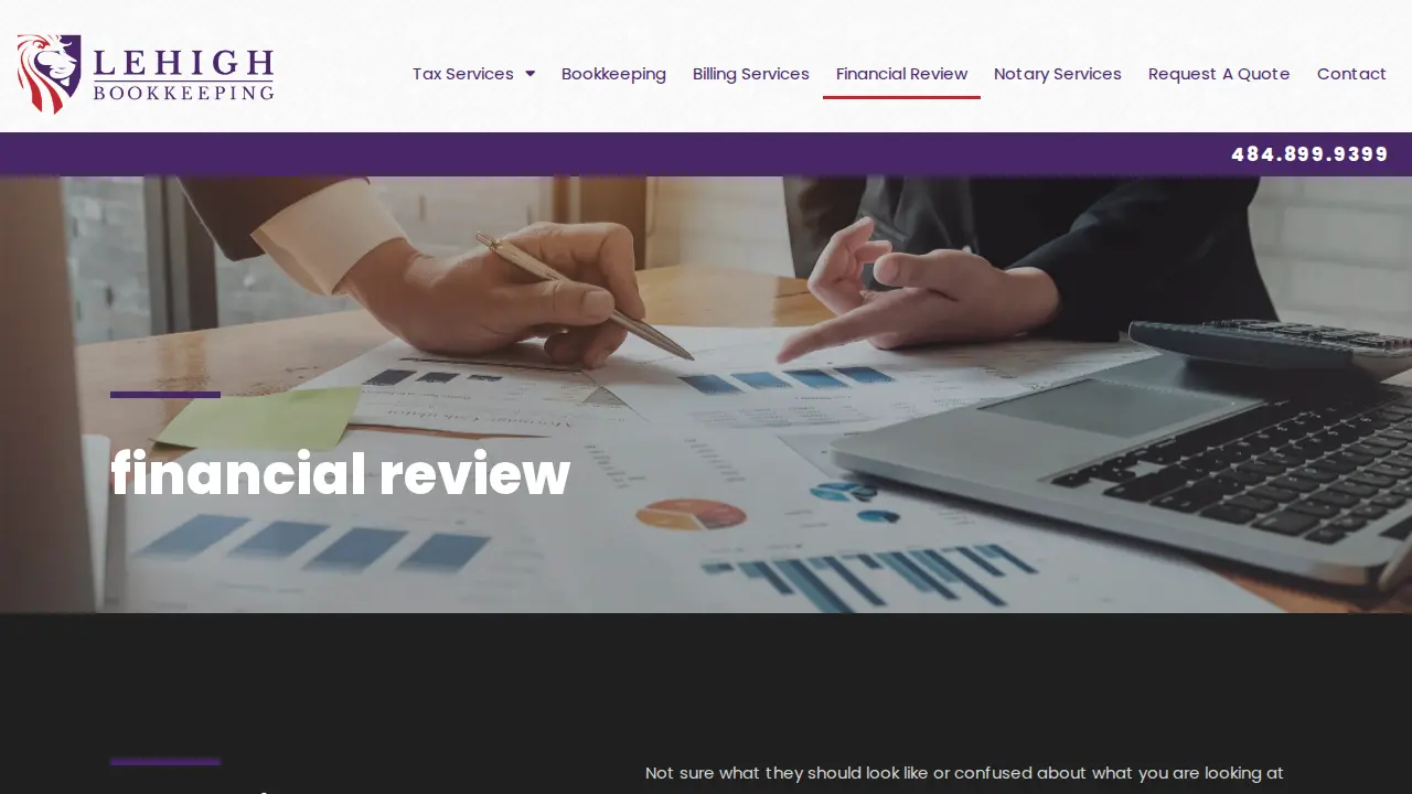 Lehigh Bookkeeping & Tax Services page