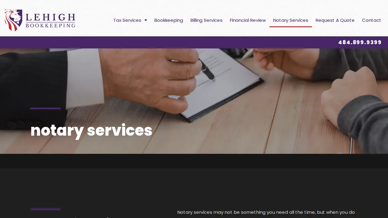Lehigh Bookkeeping & Tax Services page