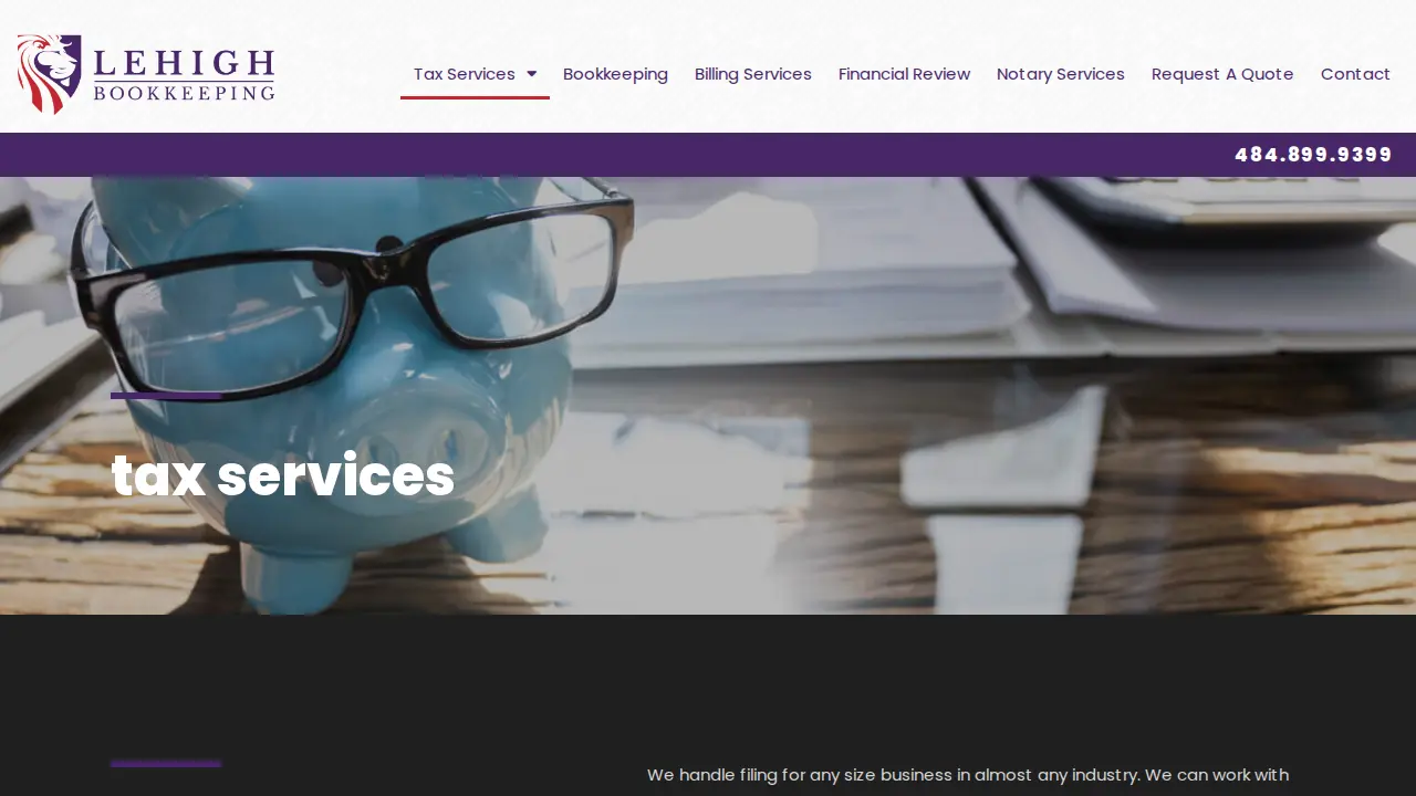Lehigh Bookkeeping & Tax Services page