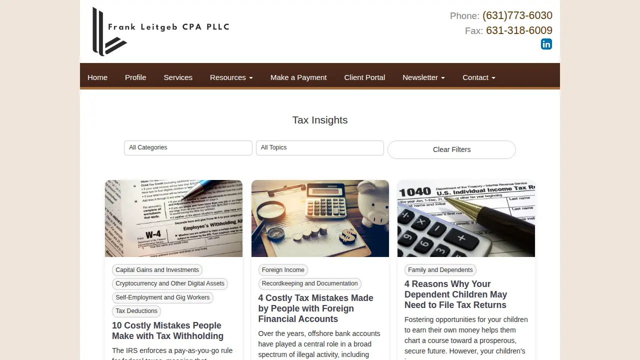 Frank Leitgeb CPA PLLC page