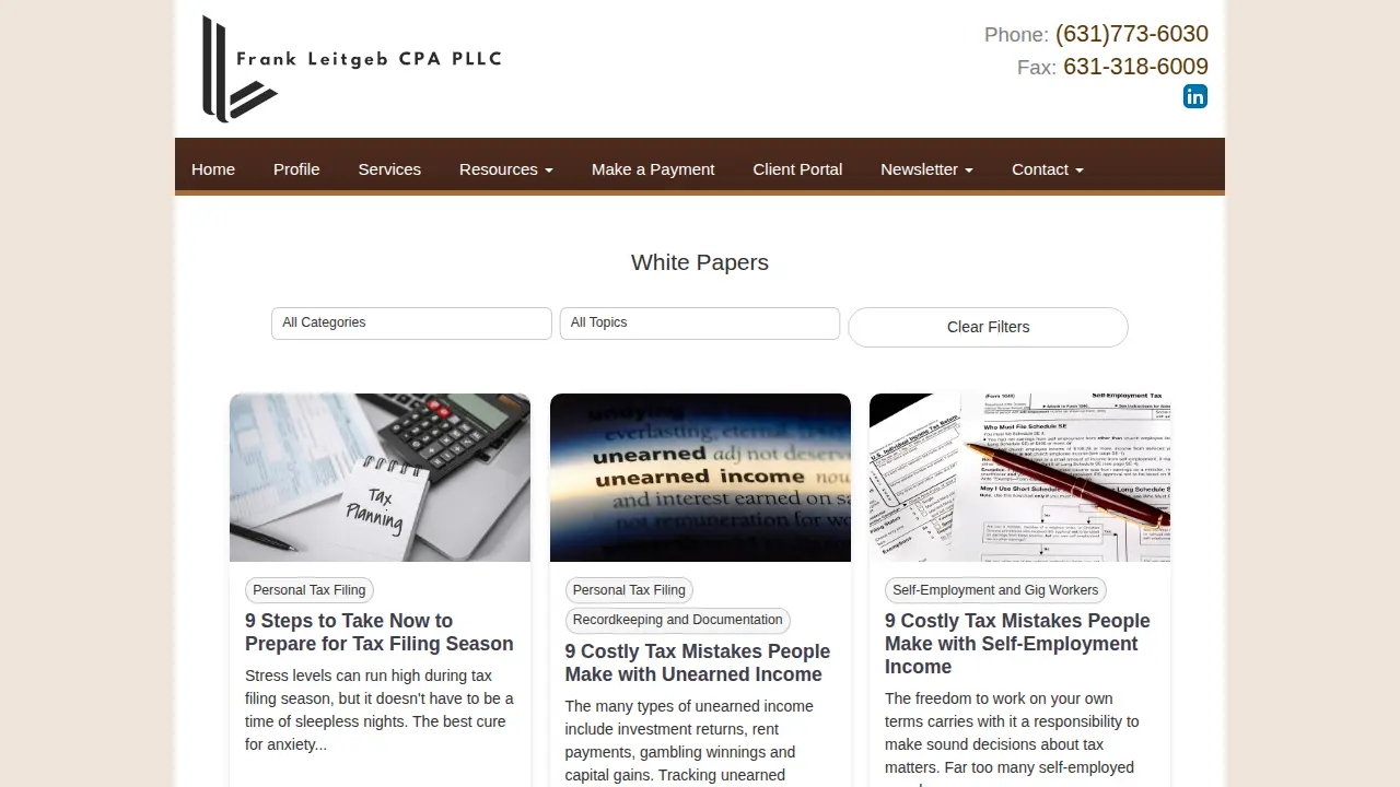 Frank Leitgeb CPA PLLC page