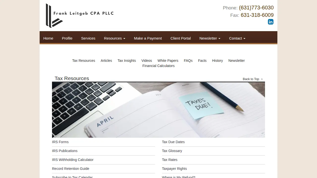 Frank Leitgeb CPA PLLC page
