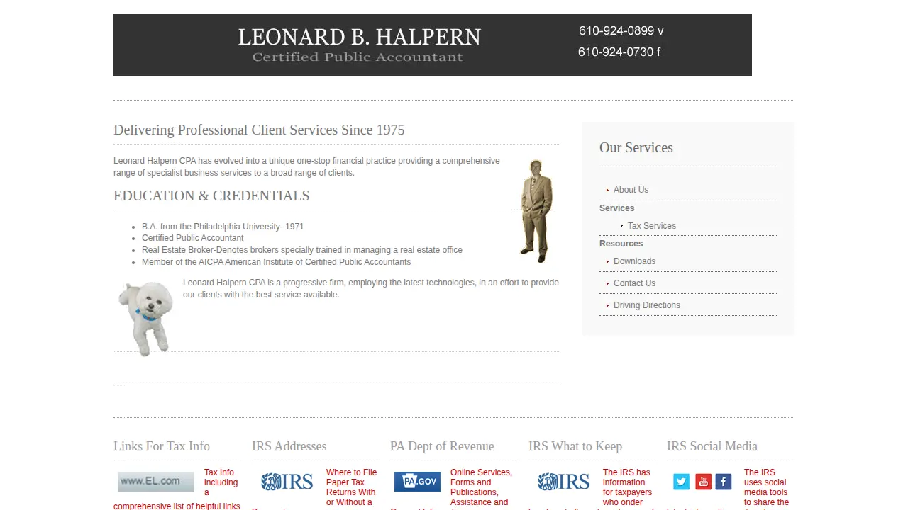 Halpern Leonard B CPA page