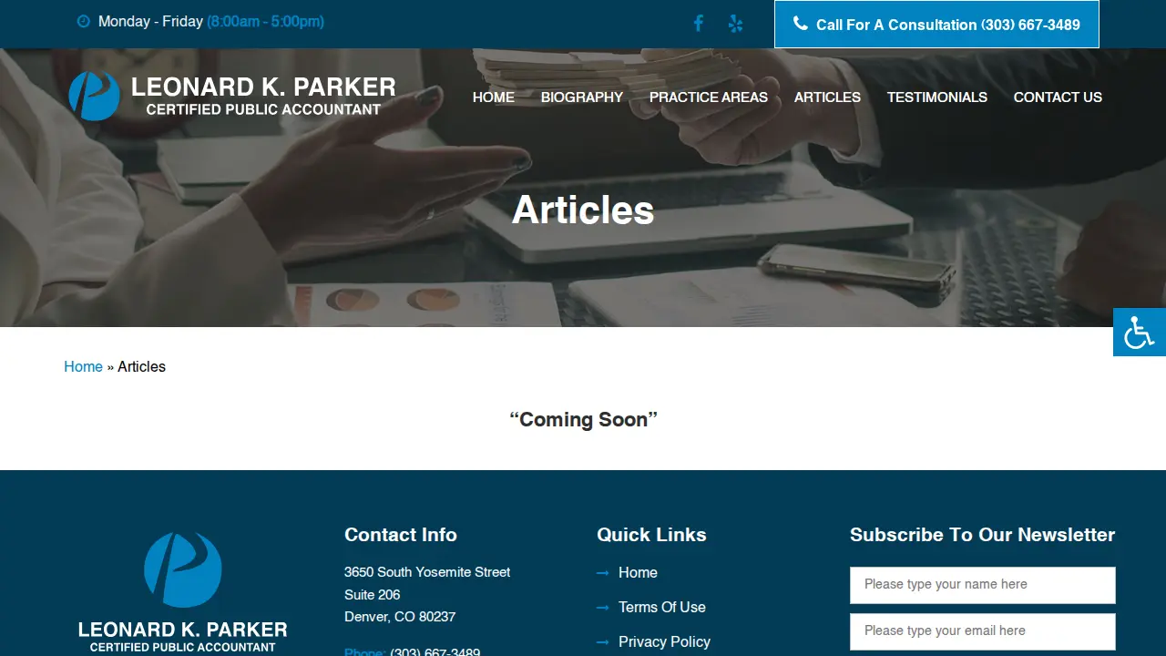 Leonard Parker, CPA page