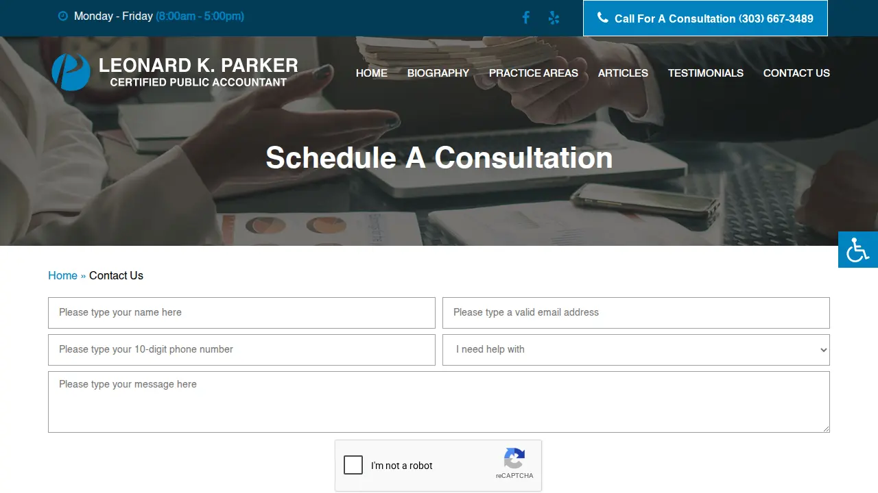 Leonard Parker, CPA page