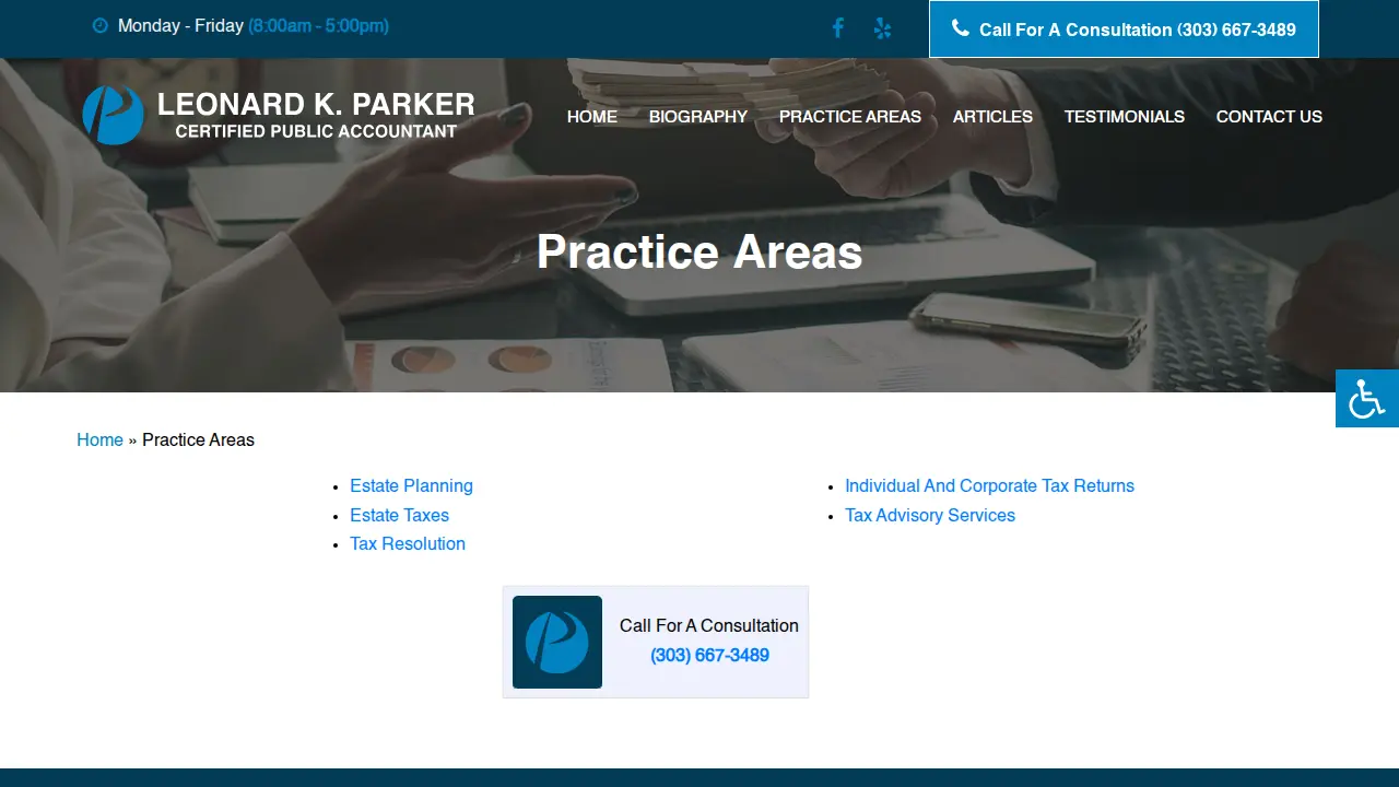 Leonard Parker, CPA page