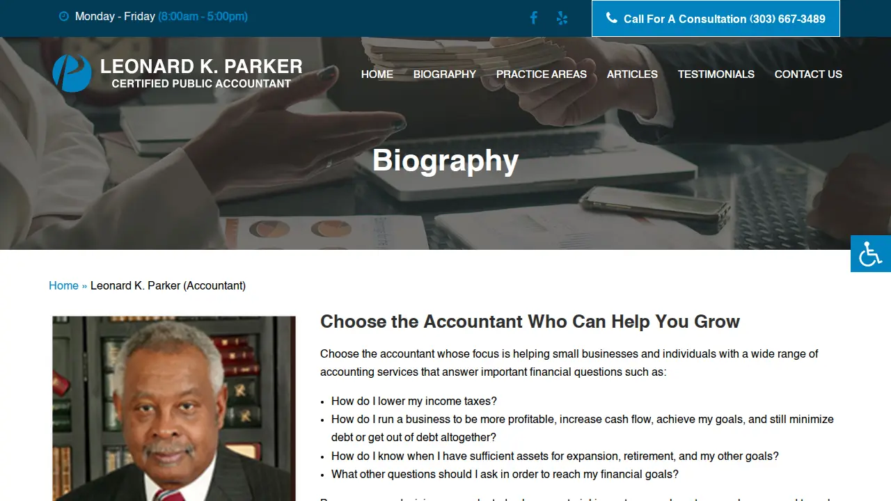 Leonard Parker, CPA page