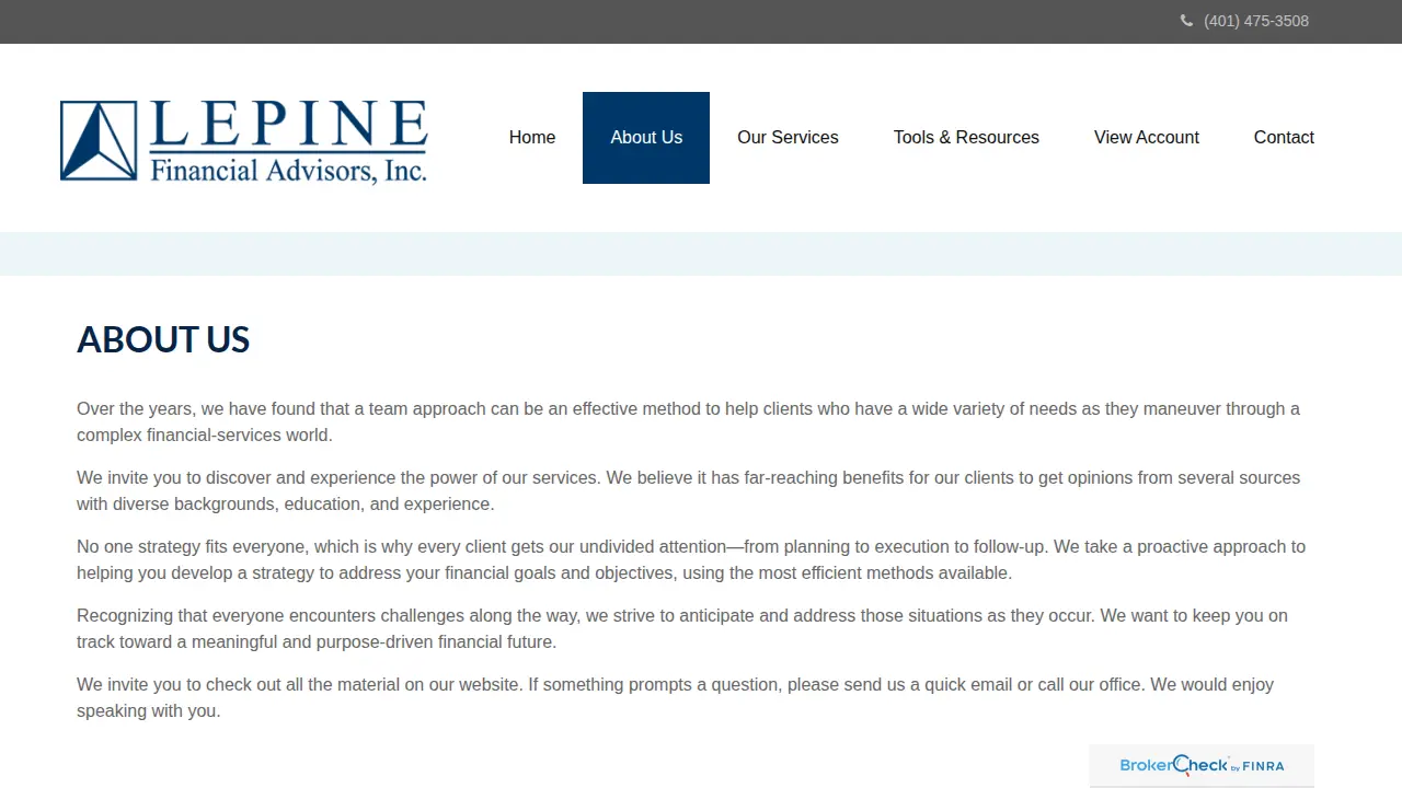 Lepine Financial Advisors page