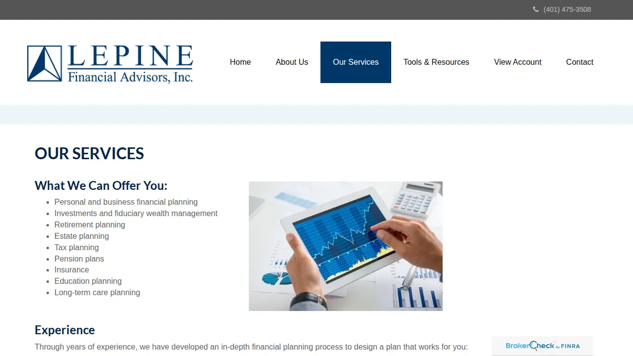 Lepine Financial Advisors page