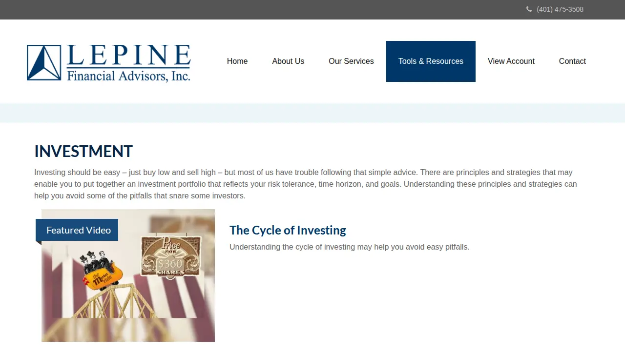 Lepine Financial Advisors page
