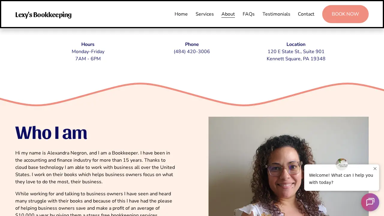 Lexy's Bookkeeping page