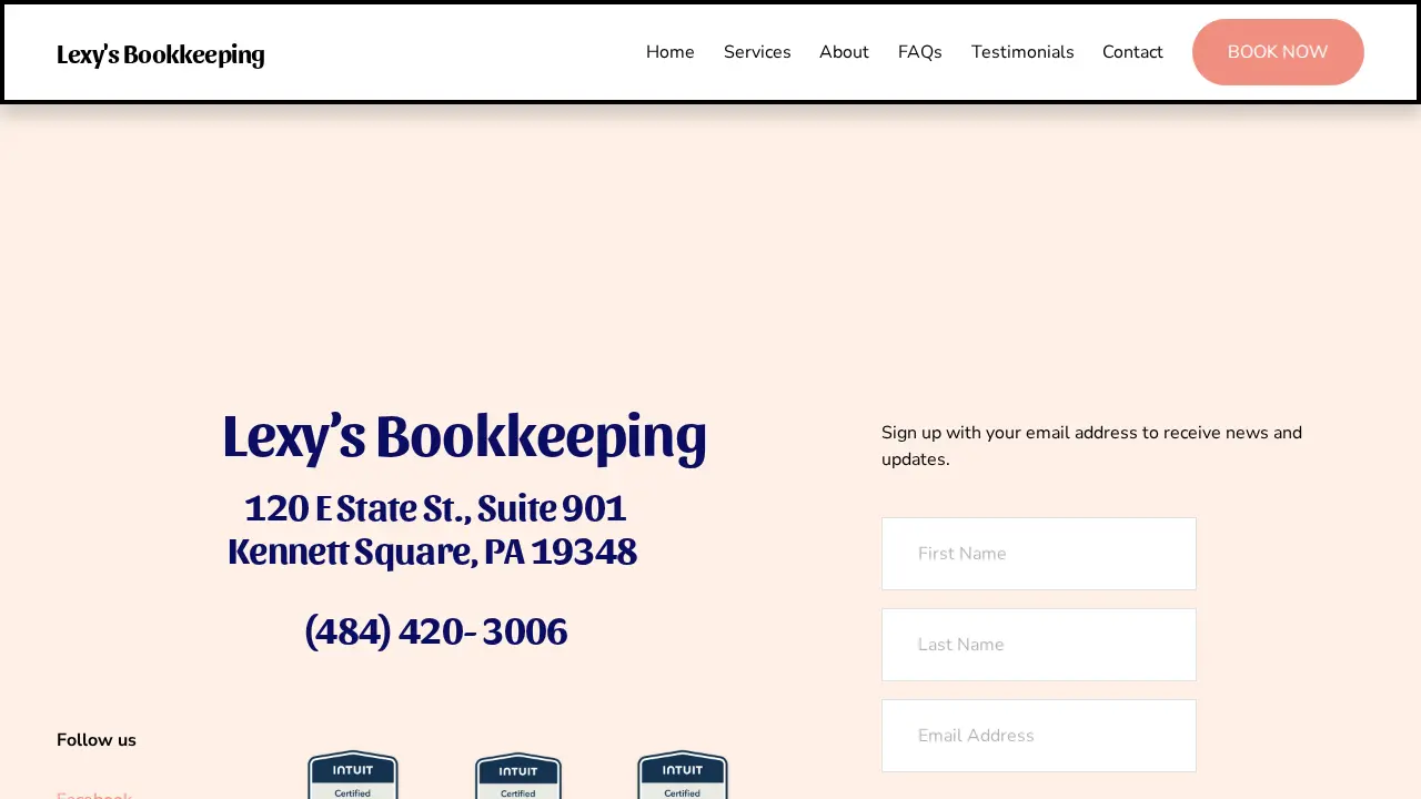 Lexy's Bookkeeping page