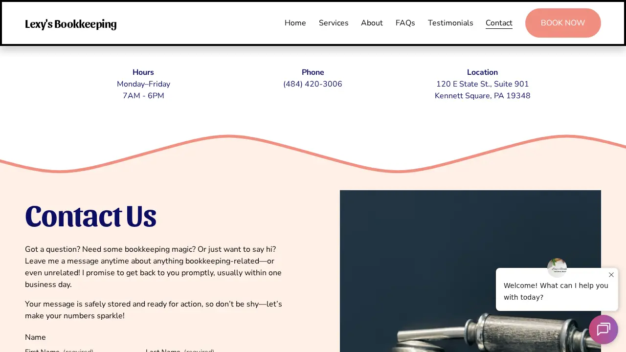 Lexy's Bookkeeping page