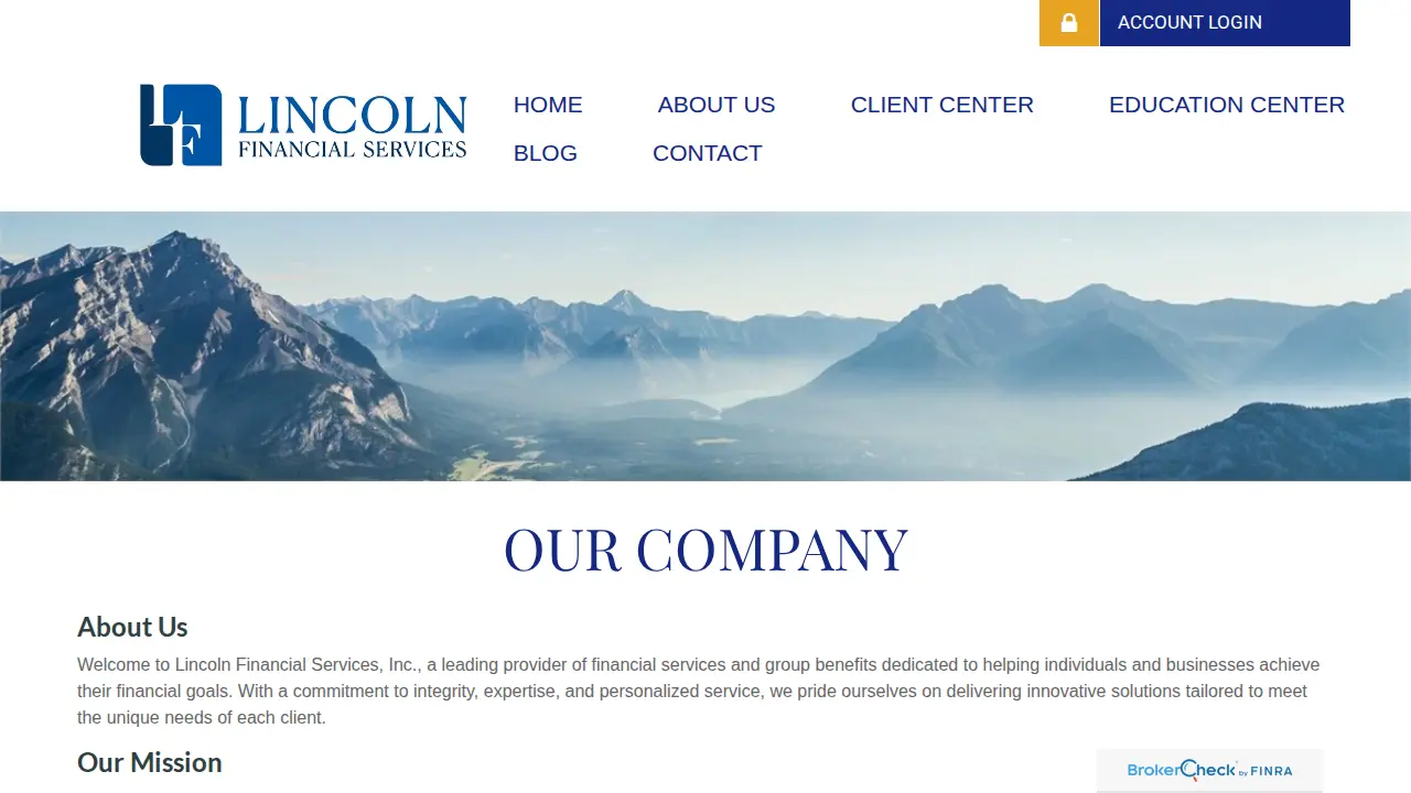 Lincoln Financial Services page