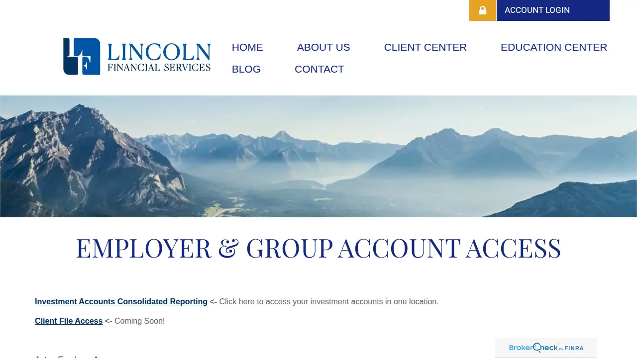 Lincoln Financial Services page