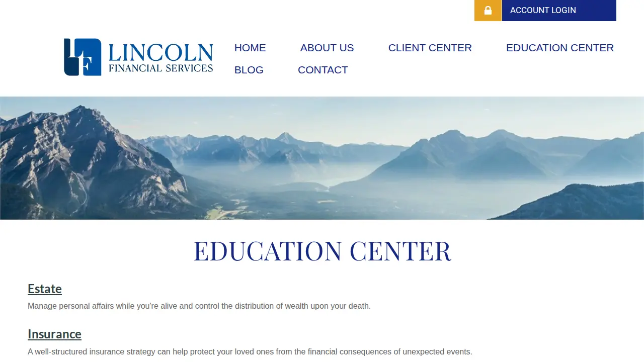 Lincoln Financial Services page