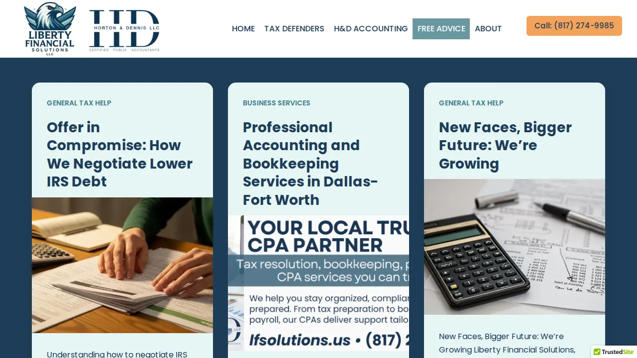 Liberty Financial Solutions | Horton Dennis CPA page