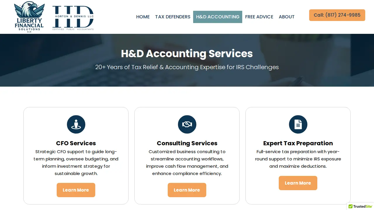 Liberty Financial Solutions | Horton Dennis CPA page