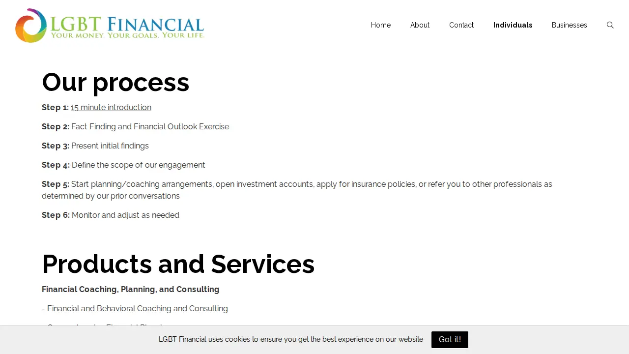 LGBT Financial page