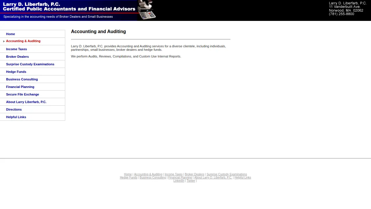 Larry D. Liberfarb CPA page