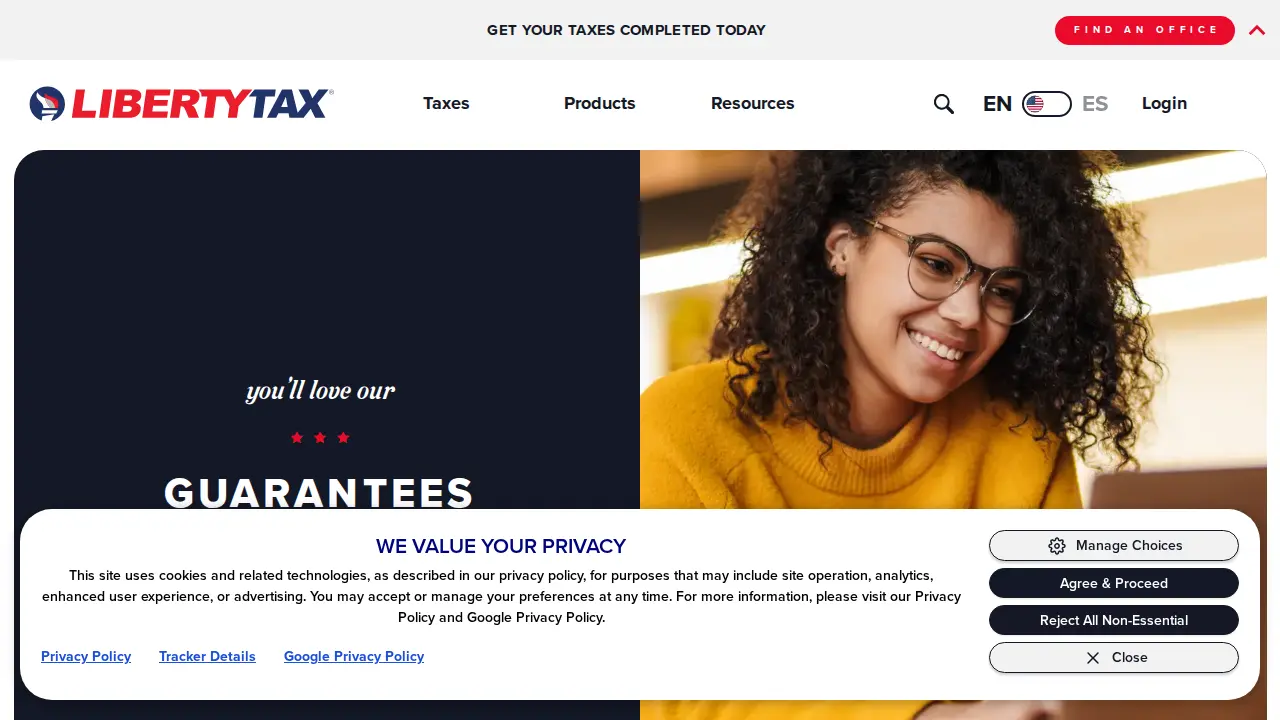 Liberty Tax page